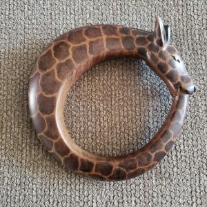 Wood Giraffe Bangle Bracelet from Africa